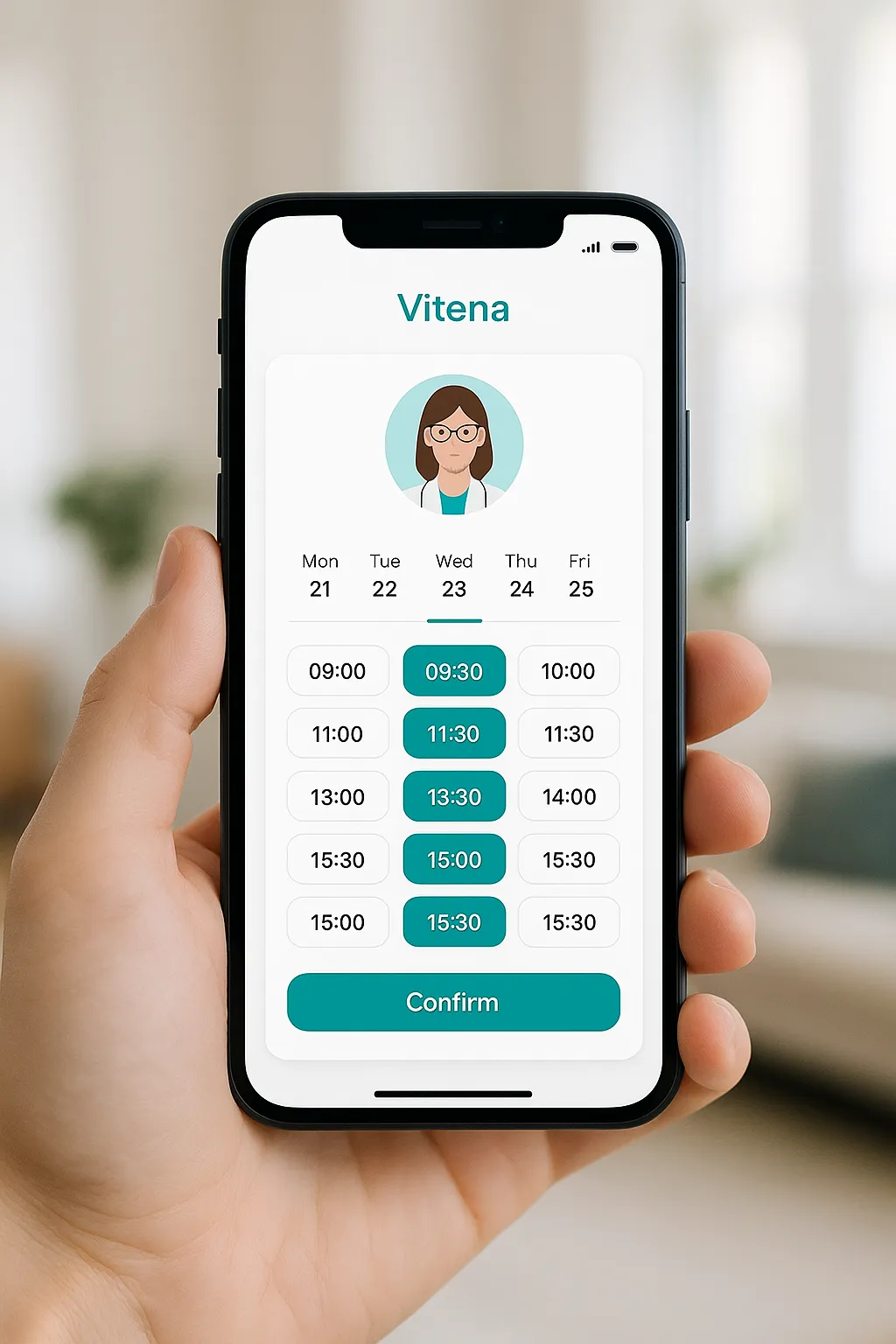 Cliënt die online een afspraak boekt met Vitena