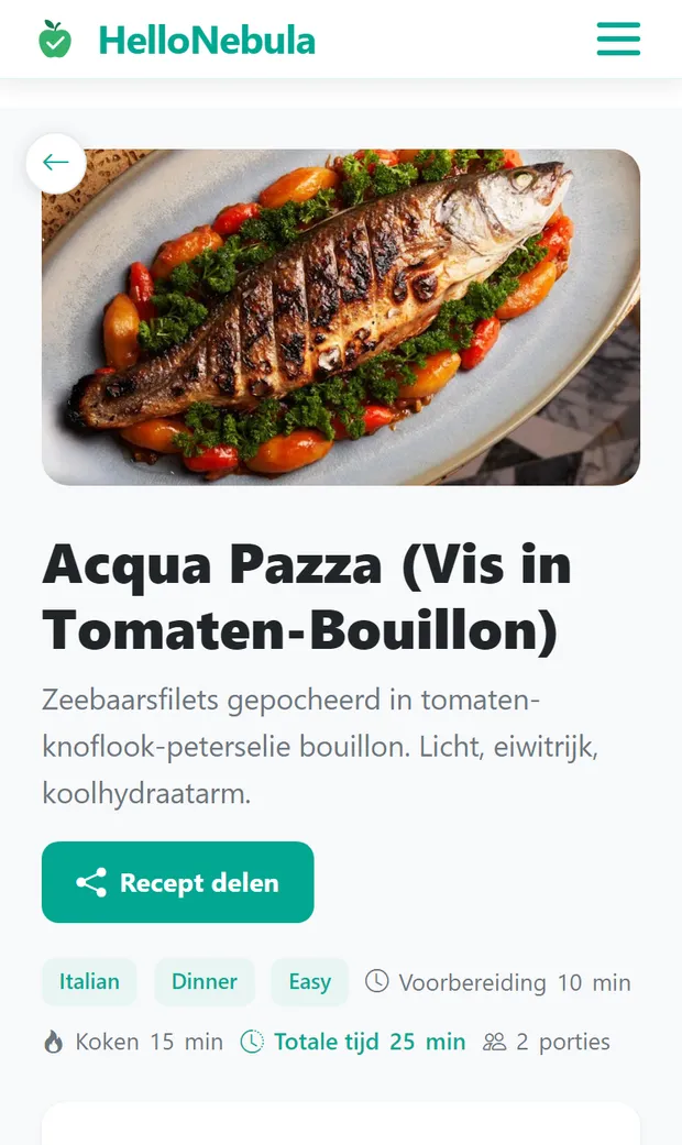 Een gezond recept met foto, voedingswaarden en macro's