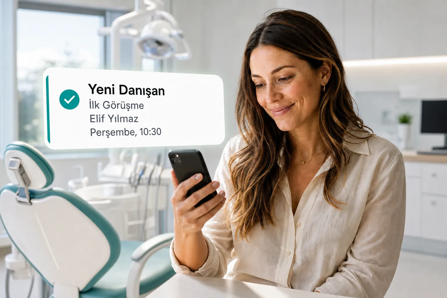 A health professional getting a new client booking notification through Vitena
